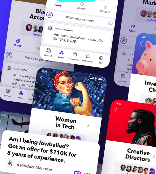 Fishbowl app interface screens